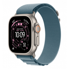 Apple Watch Ultra 3 GPS + Cellular 49mm Natural Titanium Case with Light Blue Alpine Loop - Medium (MEWM4)
