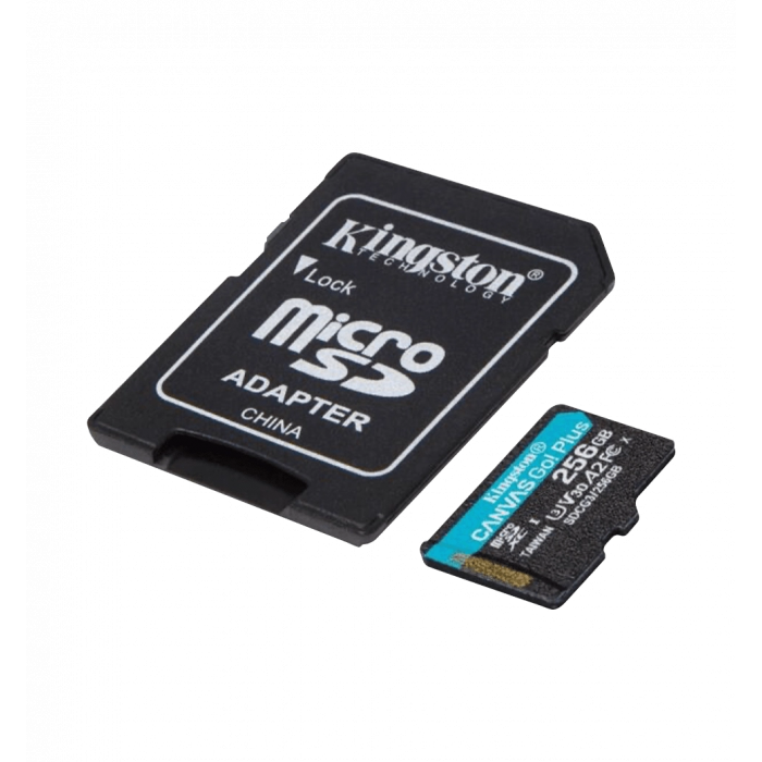 Memory card Kingston Canvas Go Plus 256Gb class 10 A2 V30 (R170MB/s, W90MB/s)