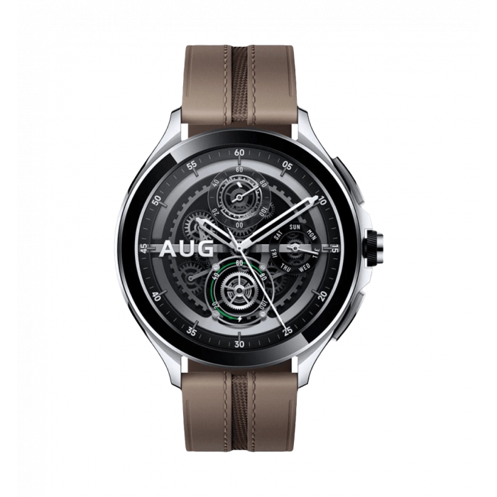 Xiaomi Watch 2 Pro Bluetooth Silver Case with Brown Leather Strap (BHR7216GL)