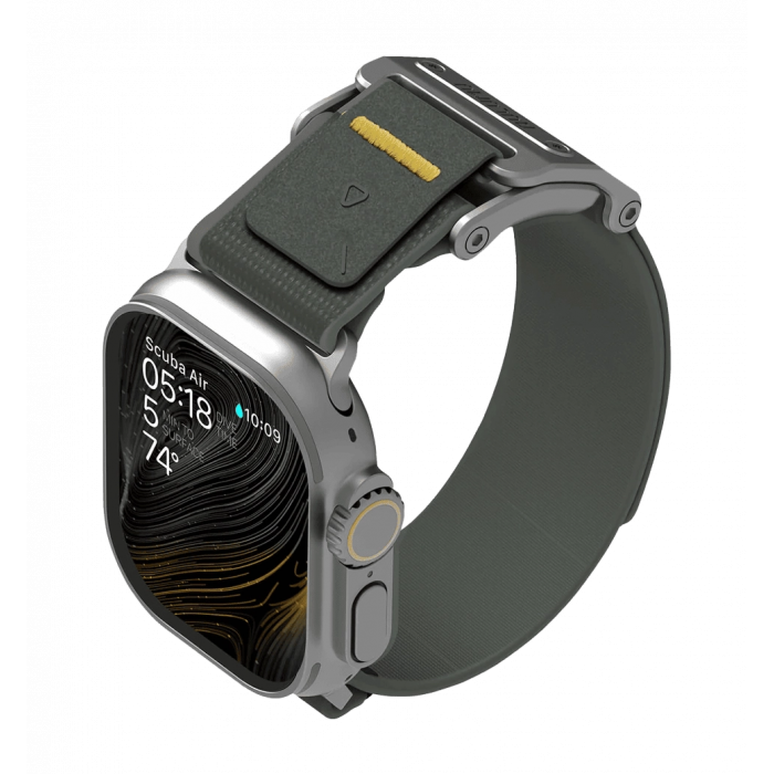 Ремінець AULUMU A11 band for Apple Watch,  Silver buckle+Orange Strap silver+misty green A11-NL-SL-OG