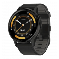 Смарт-часы Garmin Venu 3 Slate S. Steel Bezel w. Black Case and Leather Band (010-02784-52/02) RU