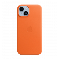 Чохол шкіряний iPhone 14 Leather Case with MagSafe Orange (MPP83)