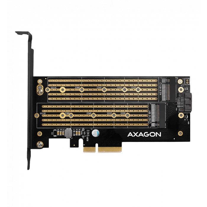 Aдаптер AXAGON PCEM2-D PCIe NVMe+SATA M.2 adapter