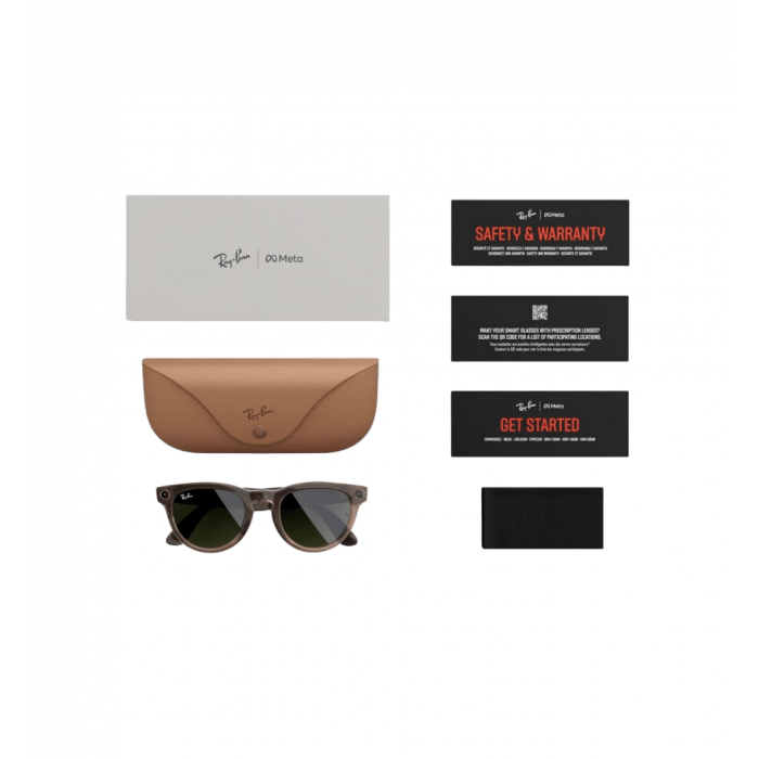 Смарт-окуляри Ray-Ban Meta Headliner Shiny warm stone/transitions dark green (RW4009 6705M151)