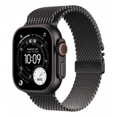 Apple Watch Ultra 3 GPS + Cellular 49mm Black Titanium Case with Black Titanium Milanese Loop - Small (MF1N4)