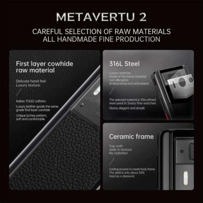 VERTU METAVERTU 2 CALFSKIN WEB3 AI PHONE 512GB Jade Black Calf