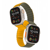 Strap Keephone iBands, Silicone Magnetic Snap Green + Yellow (KPIBA49YLGN)