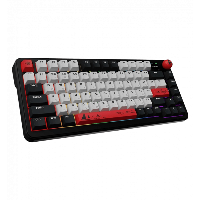 Бездротова механічна клавіатура Ajazz AK820 MAX Avocado Switch Black RGB (AK820MAX-AS-BG)